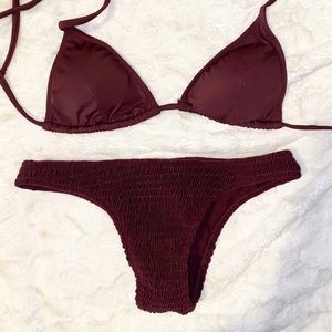 Fox Swim Burgundy Bikini Set